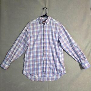 Vineyard Vines Mens Blue And Pink Plaid Button Down Whale Shirt Size Small